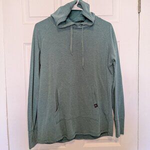 Free Fly Bamboo Fleece Pullover Hoodie Teal Green Blue Women's Large Kangaroo
